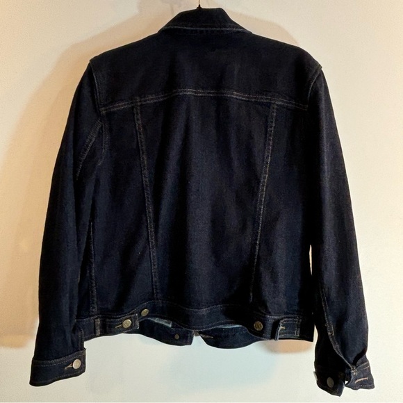 LAUREN RALPH LAUREN Sz L Classic Denim Jean Jacket Multiple Pockets Dark Wash - Picture 7 of 11